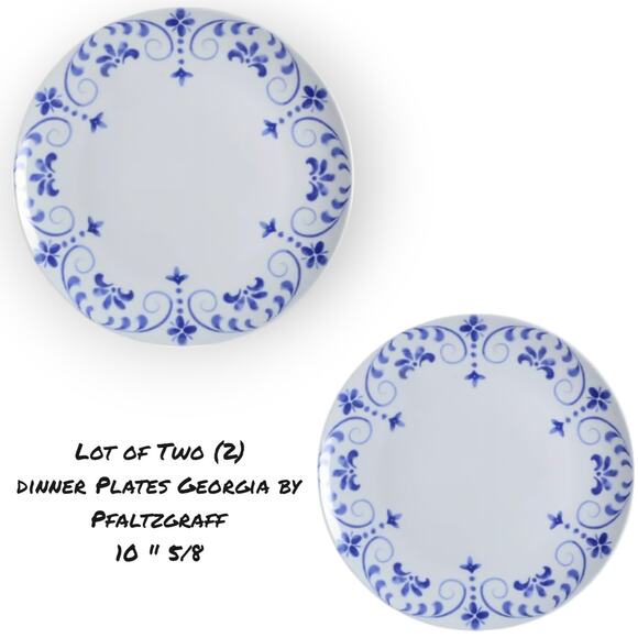 Lot of Two (2) dinner Plates Georgia by Pfaltzgraff 10 5/8 | euc | rare - Picture 1 of 3